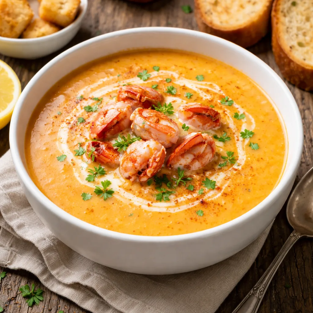 Chef George Simple Lobster Bisque in a bowl